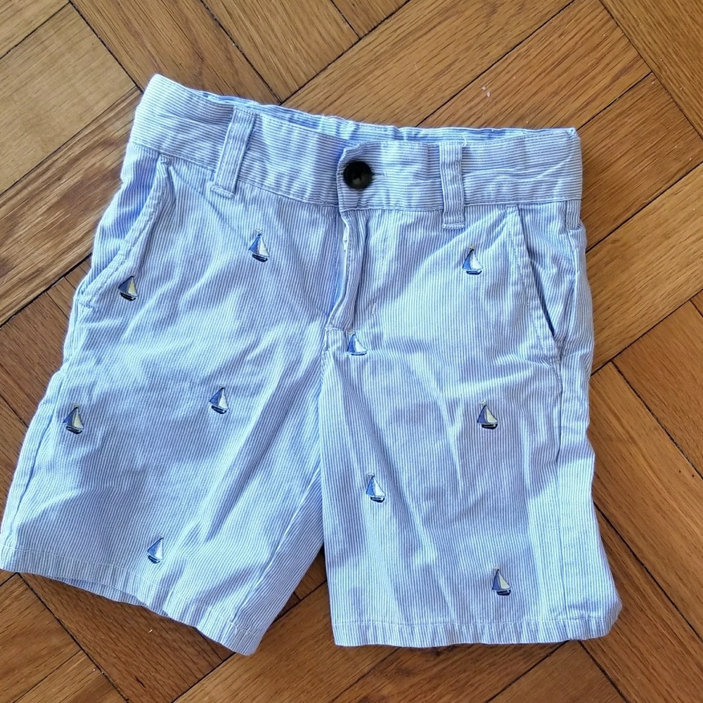 Boys Sailboat Seersucker Shorts